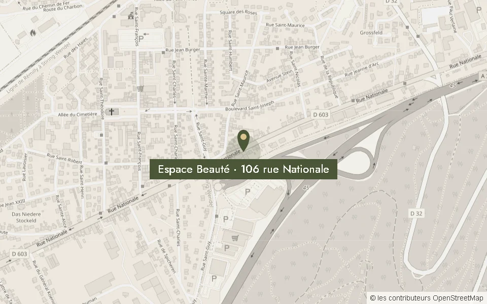 Plan d'accès : 106 rue Nationale à Stiring-Wendel